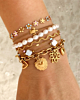 Gouden armparty met kleurtjes