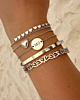 Zilveren armparty met hartjes