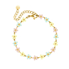 Flower bracelet pastel goudkleurig