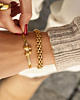 Snake armband met strik goudkleurig