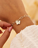 Zilver armbandje met bloem