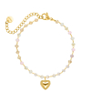 Kralen armband vintage hartje goudkleurig