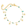 Gouden armband zeesterren turqouise