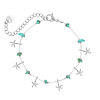 Zilveren armband zeester en turqouise steentjes