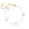 Schelpen armband met parels goudkleurig