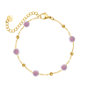 Kralenarmband lila goudkleurig 