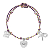 Touw armbandje paars met bedels
