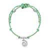 Groen armbandje met schelp bedel