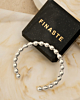 zilveren bolletjes bangle met sieradendoosje