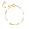 Armband pastel kraaltjes goudkleurig