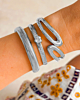 Zilveren bangle armparty