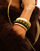 Gouden armparty met kralen armband en bangles