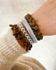 Zilveren bangle armparty met hartjes
