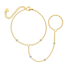 Hand chain ronde steentjes goudkleurig