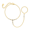 Hand chain luxe steentjes goudkleurig