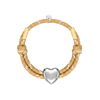 Beige touwtjes armband hart