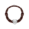 Bruine touwtjes armband hart