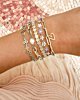 Zilveren armparty met bloemetjes
