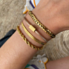 Satin initial armbandje nude gold plated