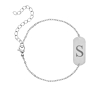 Graveerbare initial armband bar zilver