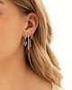 Zilveren earparty met blauwe details
