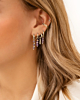 Zilveren earparty met paarse details
