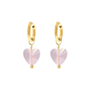 Oorbellen lichtroze hartje goudkleurig