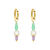 Parel oorbellen pastel goudkleurig