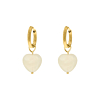 Hartjes oorbellen wit goudkleurig