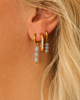 Gouden earparty met blauwe steentjes