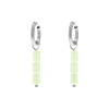 Oorbellen met steentjes mintgroen zilverkleurig