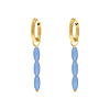 Oorbellen met blauwe steentjes goudkleurig