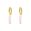 Roze steentjes oorbellen goudkleurig