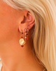 Gouden earparty met bruine steentjes