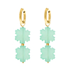 Oorringetjes mintgroene hangers goudkleurig