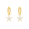 Oorringetjes sparkle flower gold plated