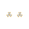 Stud oorbellen triple stone goudkleurig