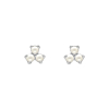 Stud oorbellen triple pearl