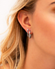 Zilveren earparty met ketting oorbel