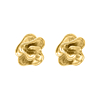 Statement stud bloem oorbellen goudkleurig