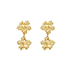 Double flower oorbellen goudkleurig