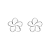 Bloem oorbellen wit