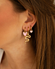 Gouden earparty met roze details