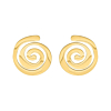 Stud oorbellen organic swirl goudkleurig