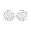 Stud oorbellen organic swirl zilver