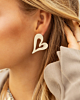 zilveren hartjes statement stud oorbellen
