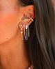 Zilveren earparty met ketting oorbellen