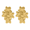 Statement oorbellen multi flower goudkleurig
