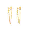 Ketting oorbellen zigzag goudkleurig