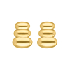 Gouden stud oorbellen oval dots